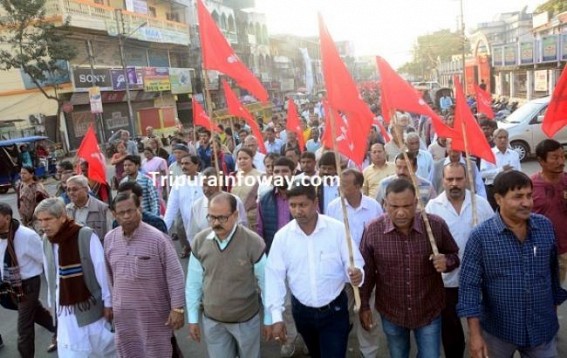 Jirania attack : CPI-M marched protest rally 